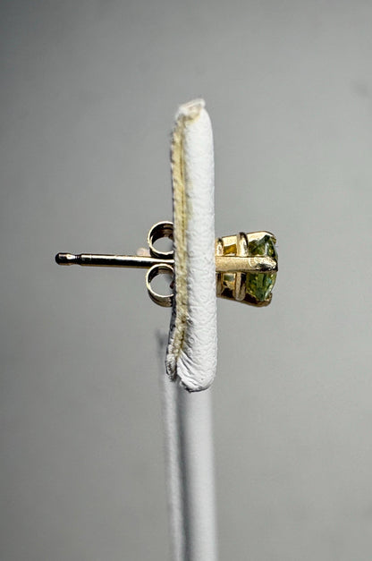 Demantoid Garnet Stud Earrings 14k Gold 4mm - NewLifeJewelryVault