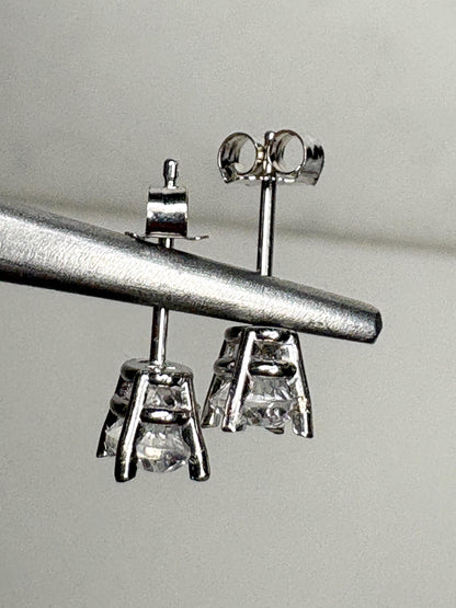 Petalite Stud Earrings 14k White Gold 6x4mm - NewLifeJewelryVault