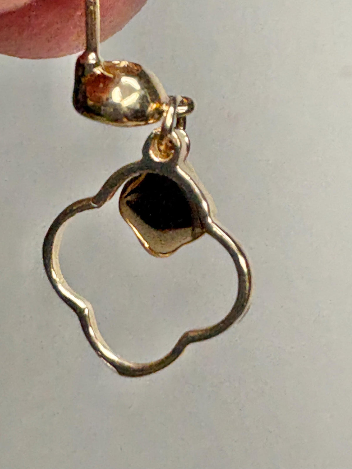 Quatrefoil Mother of Pearl and CZ Dangle Drop Earrings Solid 14k Gold - NewLifeJewelryVault