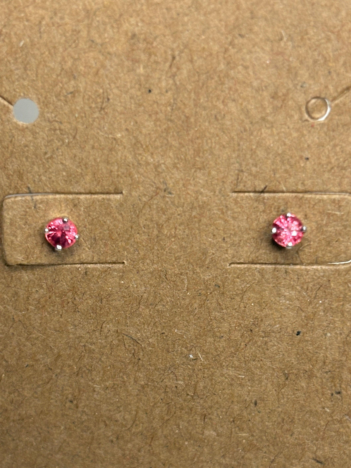 Padparadscha Colored Sapphire Stud Earrings in Solid 14k White Gold 2.75mm - NewLifeJewelryVault