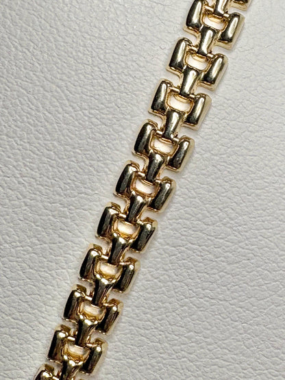 Panther Link Bracelet 14k Gold 6.6g Hollow 7.5" - NewLifeJewelryVault