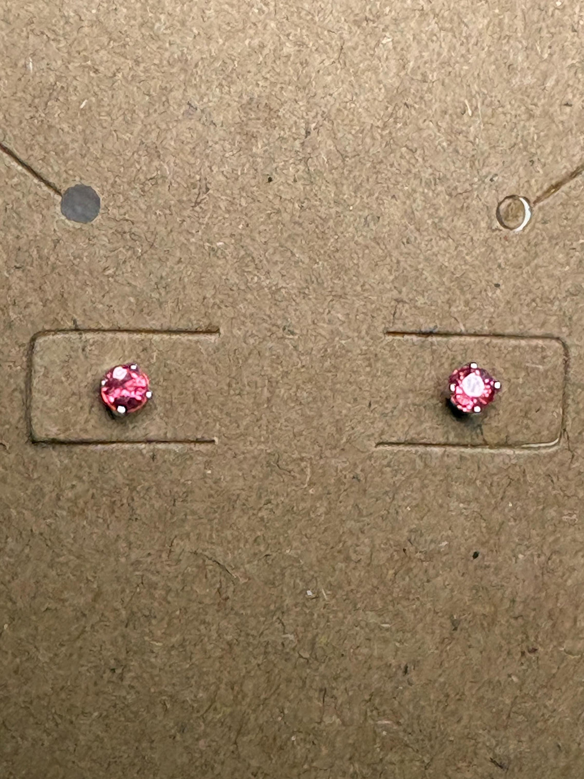 Padparadscha Colored Sapphire Stud Earrings in Solid 14k White Gold 2.75mm - NewLifeJewelryVault