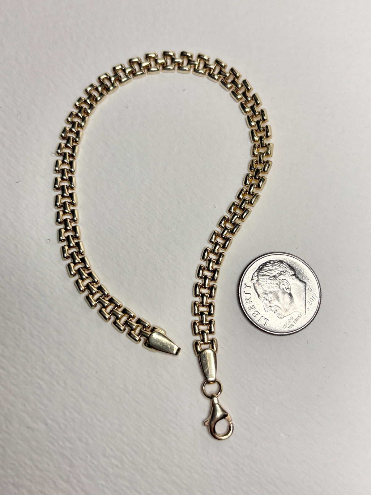 Panther Link Bracelet 14k Gold 6.6g Hollow 7.5" - NewLifeJewelryVault