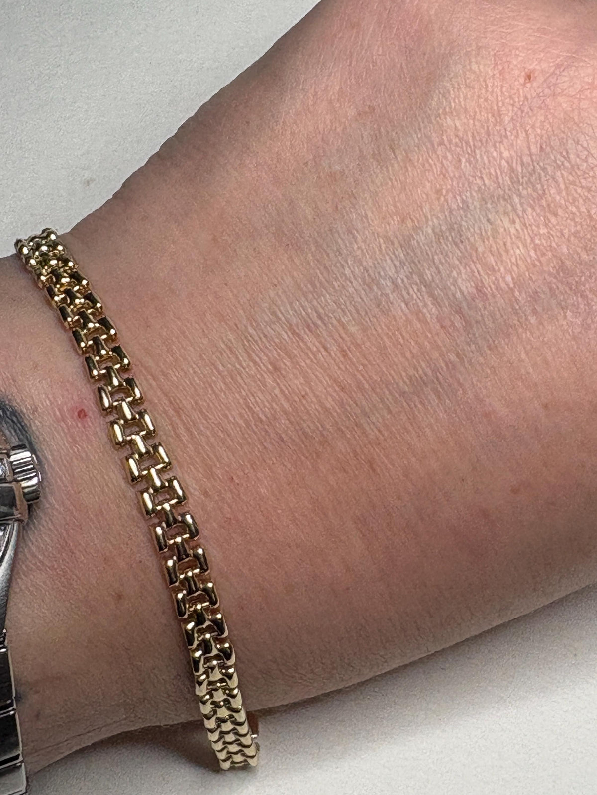 Panther Link Bracelet 14k Gold 6.6g Hollow 7.5" - NewLifeJewelryVault