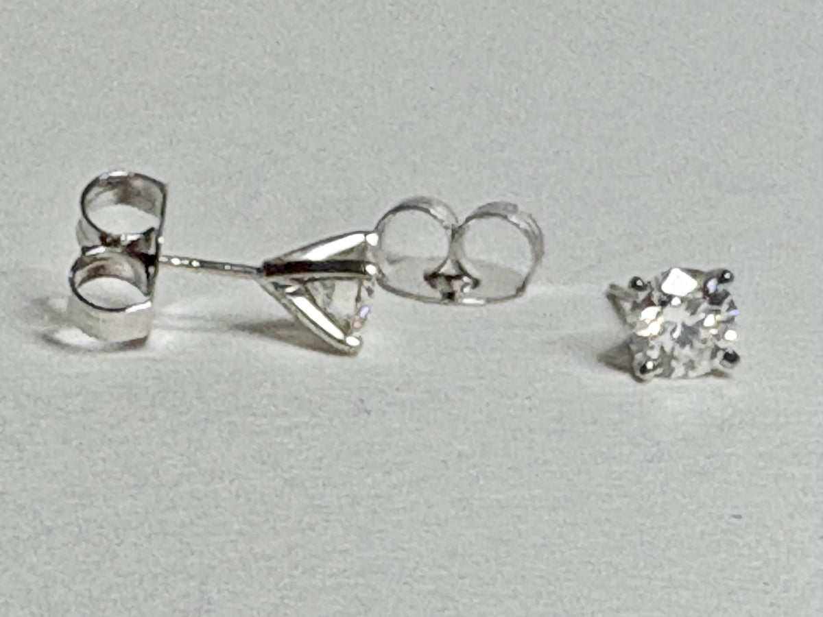 2ctw Moissanite Stud Earrings Sterling Silver 6.5mm - NewLifeJewelryVault