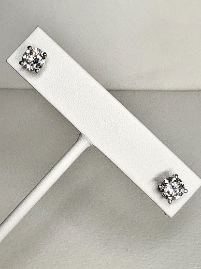 2ctw Moissanite Stud Earrings Sterling Silver 6.5mm - NewLifeJewelryVault