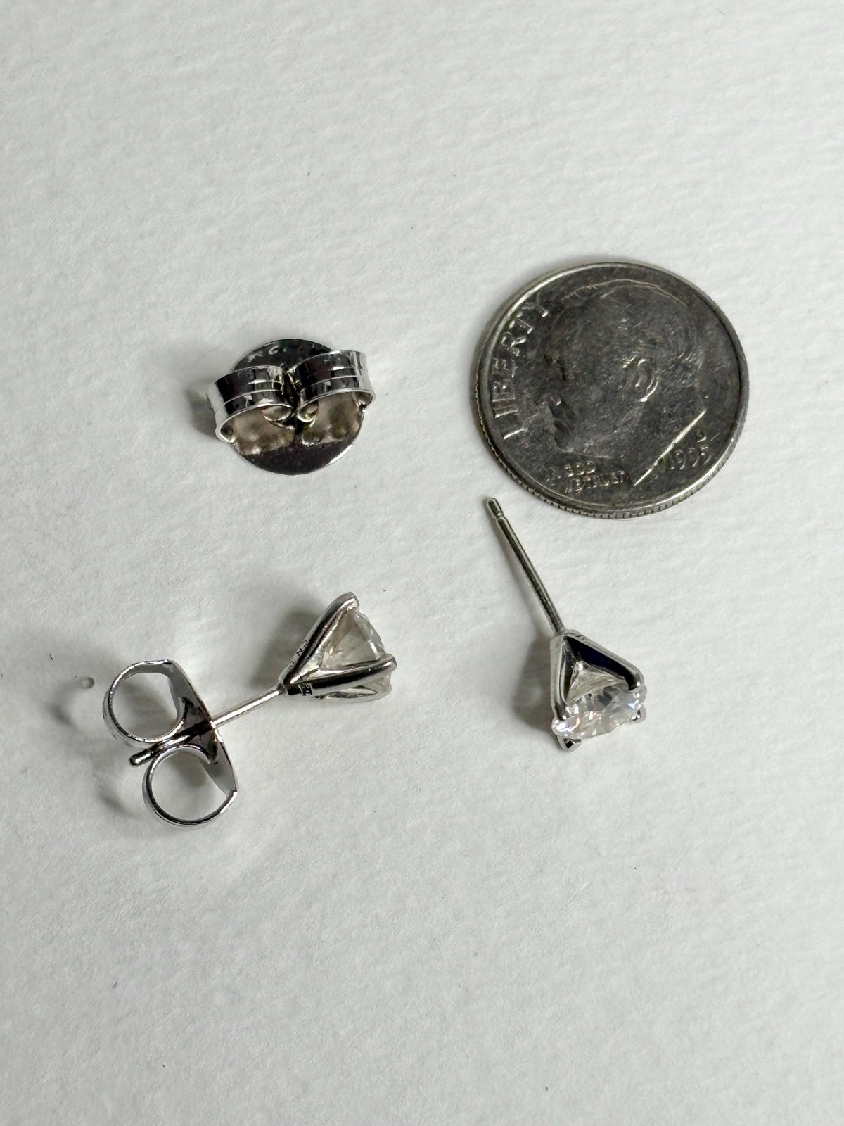 2ctw Moissanite Stud Earrings Sterling Silver 6.5mm - NewLifeJewelryVault