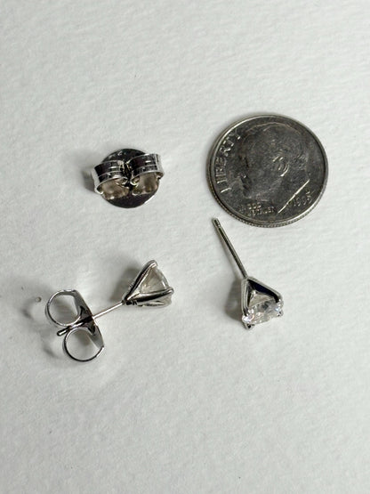 2ctw Moissanite Stud Earrings Sterling Silver 6.5mm - NewLifeJewelryVault