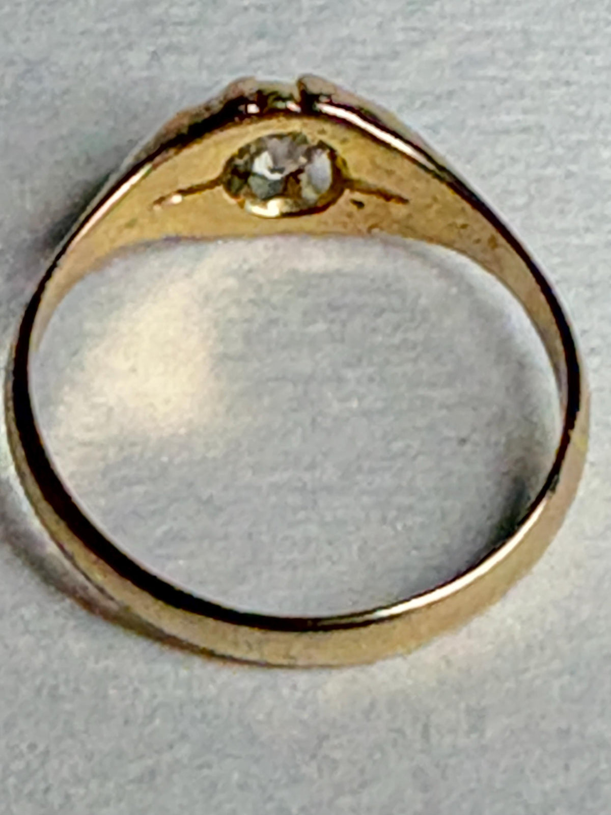 Victorian Old Mine Cut Diamond Belcher Ring Solid 18k Gold 18ct - NewLifeJewelryVault
