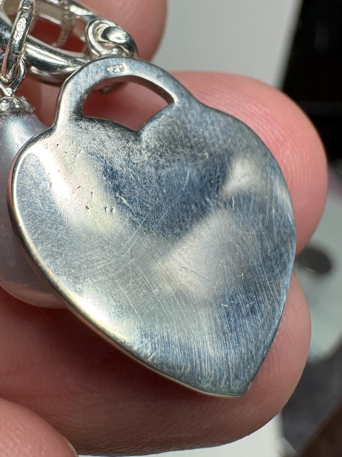 Engravable Heart with Biwa Pearl Charm Filigree Necklace Sterling Silver 23" - NewLifeJewelryVault