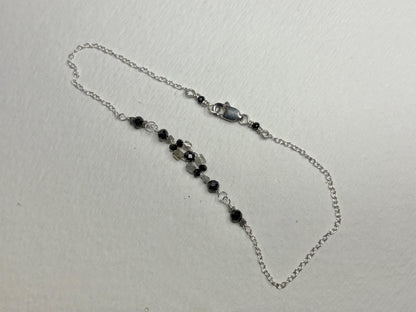 Natural Diamond Beaded Bracelet Sterling Silver Over 3ctw 8" - NewLifeJewelryVault