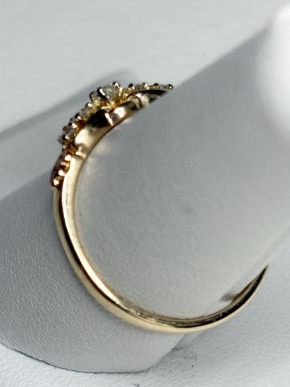 Black Hills Gold Natural 5 Diamond Ring Solid 10k Gold size 7.5 - NewLifeJewelryVault