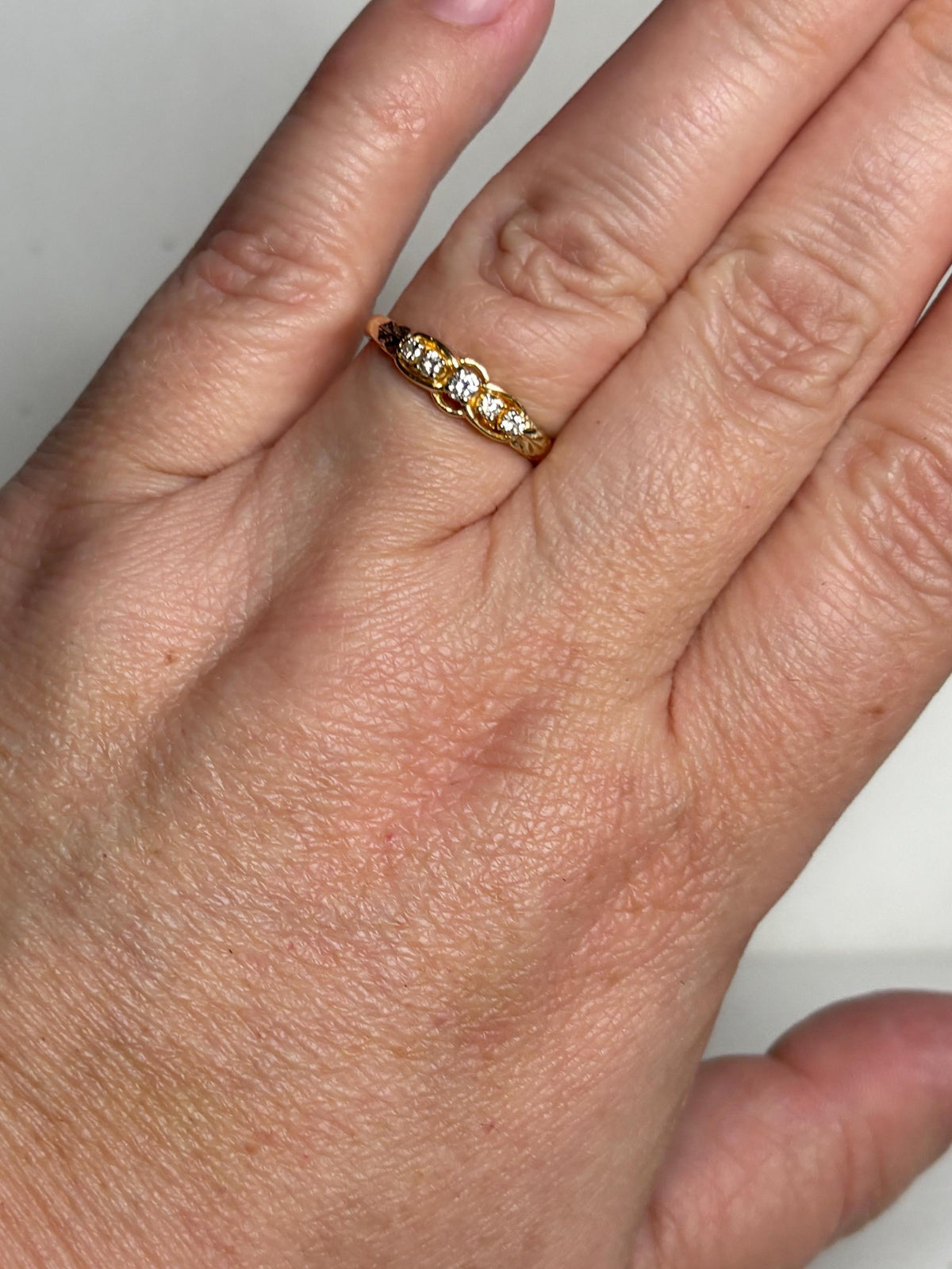 Black Hills Gold Natural 5 Diamond Ring Solid 10k Gold size 7.5 - NewLifeJewelryVault