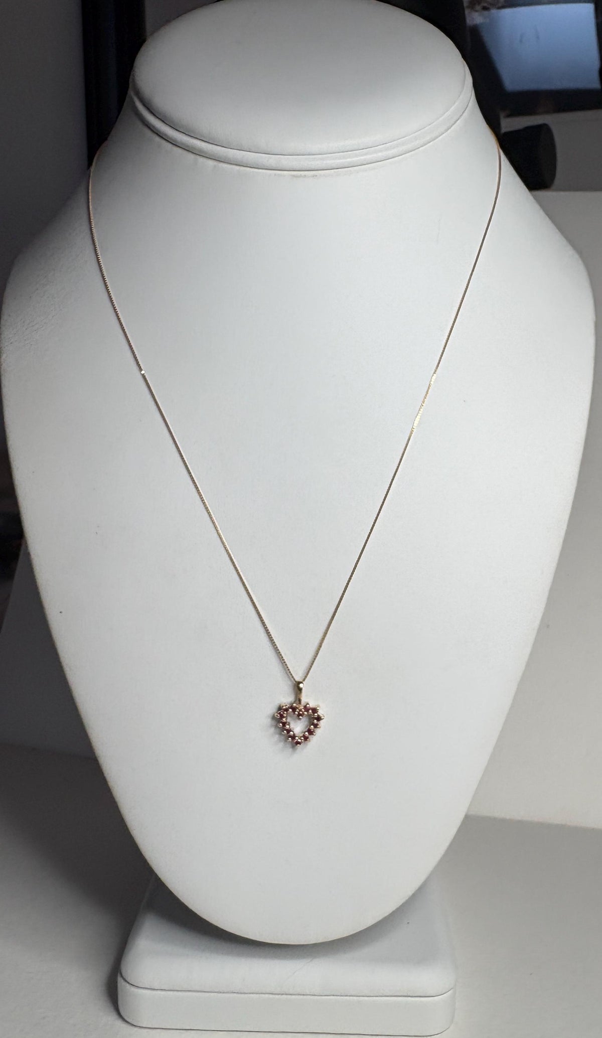 Ruby Heart Pendant Reversible with Diamond Solid 10k Gold with 9k Box Chain 18" - NewLifeJewelryVault