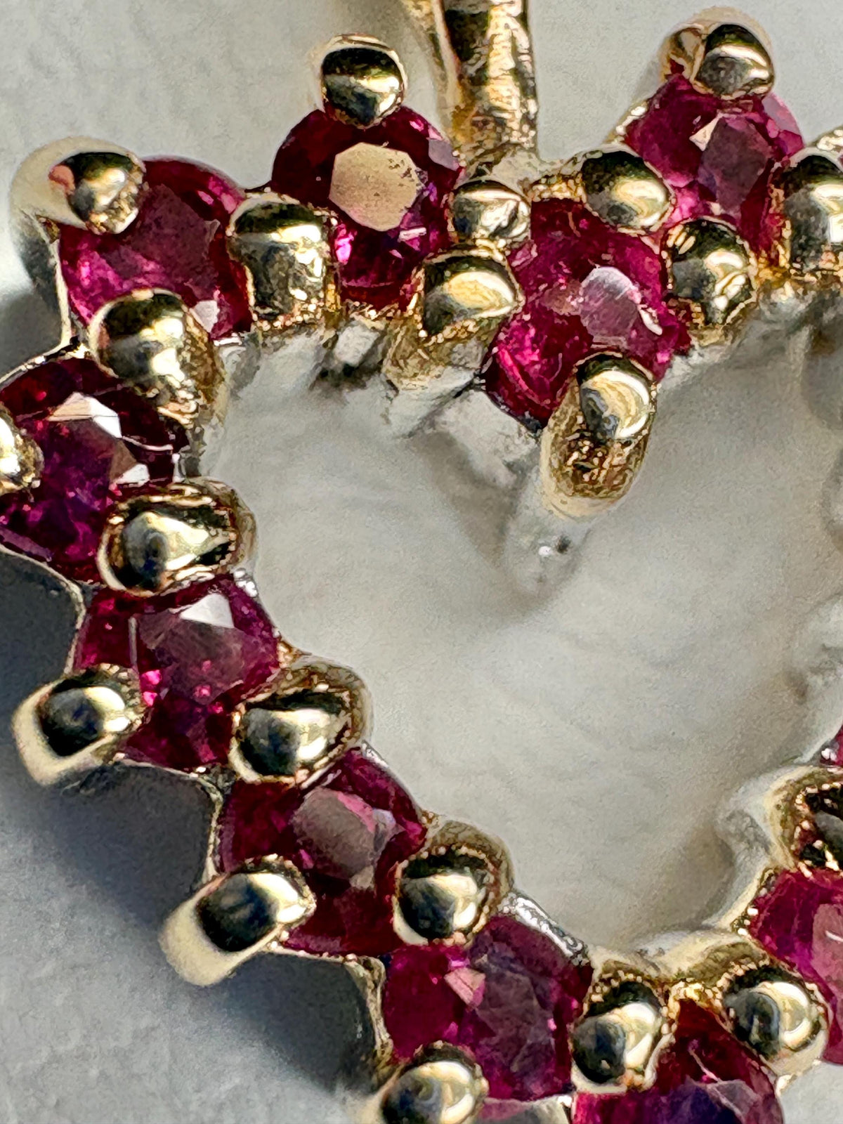 Ruby Heart Pendant Reversible with Diamond Solid 10k Gold with 9k Box Chain 18" - NewLifeJewelryVault