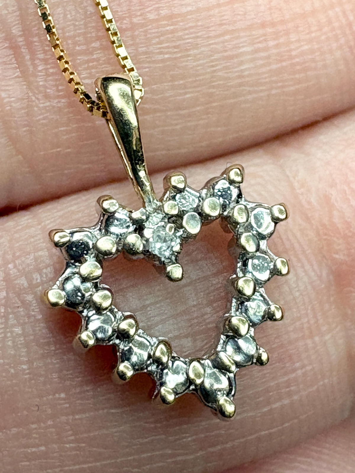 Ruby Heart Pendant Reversible with Diamond Solid 10k Gold with 9k Box Chain 18" - NewLifeJewelryVault