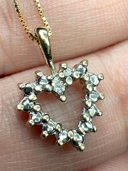 Ruby Heart Pendant Reversible with Diamond Solid 10k Gold with 9k Box Chain 18" - NewLifeJewelryVault