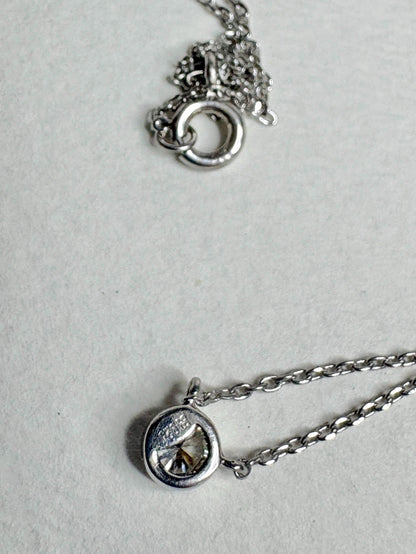 Bezel Set Diamond Pendant Necklace Sterling Silver .25ct 18" - NewLifeJewelryVault
