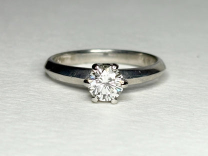 Natural Diamond Solitaire 6mm in 6 Prong Knife Edge Solid 950 Platinum band Ring size 7.25 - NewLifeJewelryVault