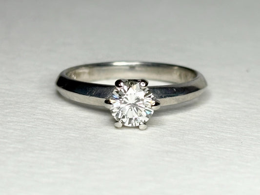 Natural Diamond Solitaire 6mm in 6 Prong Knife Edge Solid 950 Platinum band Ring size 7.25 - NewLifeJewelryVault
