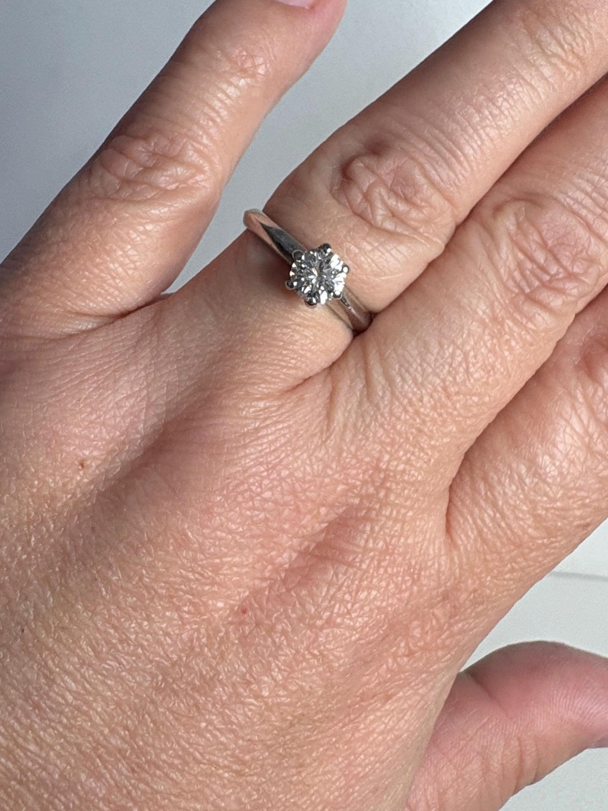 Natural Diamond Solitaire 6mm in 6 Prong Knife Edge Solid 950 Platinum band Ring size 7.25 - NewLifeJewelryVault