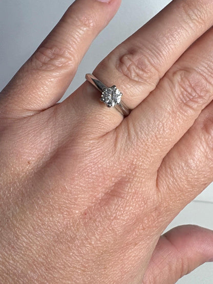 Natural Diamond Solitaire 6mm in 6 Prong Knife Edge Solid 950 Platinum band Ring size 7.25 - NewLifeJewelryVault