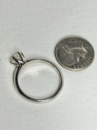 Natural Diamond Solitaire 6mm in 6 Prong Knife Edge Solid 950 Platinum band Ring size 7.25 - NewLifeJewelryVault