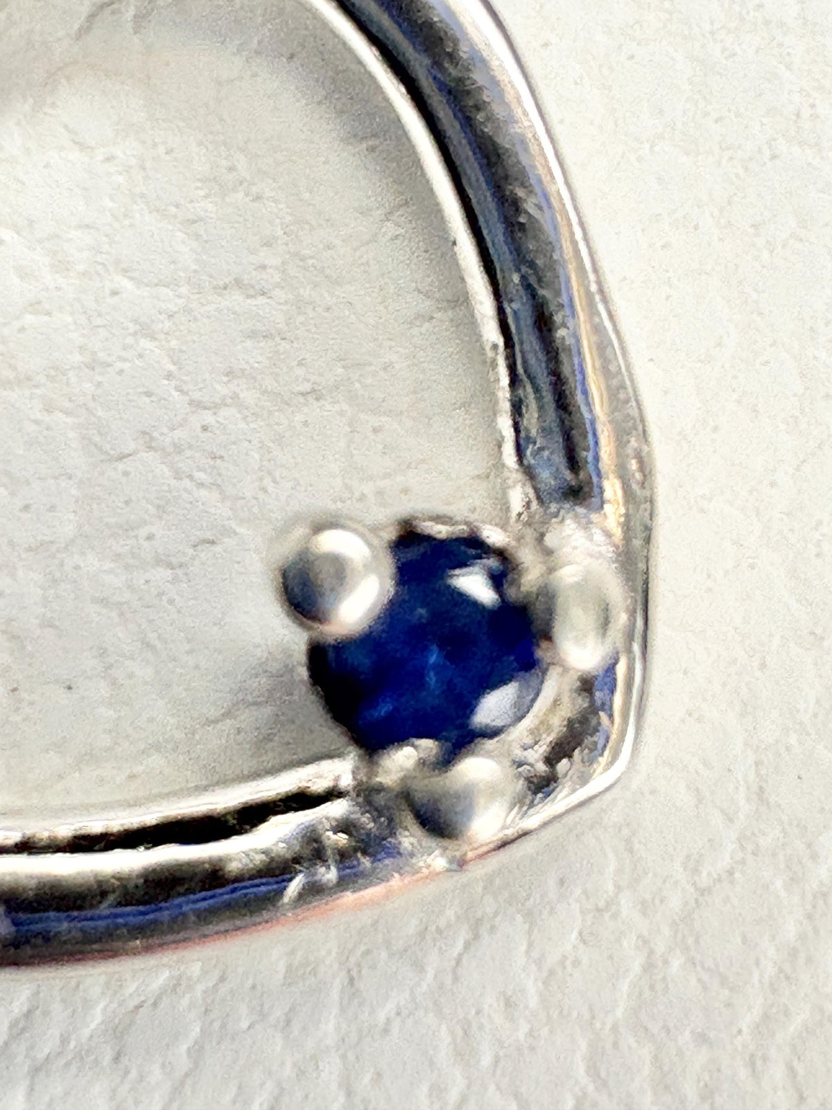Sweet Tiny Natural Sapphire Accented Heart Necklace in Sterling Silver 18" - NewLifeJewelryVault