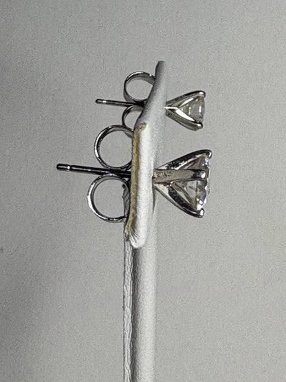 2ctw Moissanite Stud Earrings Sterling Silver 6.5mm - NewLifeJewelryVault