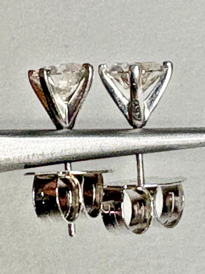 2ctw Moissanite Stud Earrings Sterling Silver 6.5mm - NewLifeJewelryVault