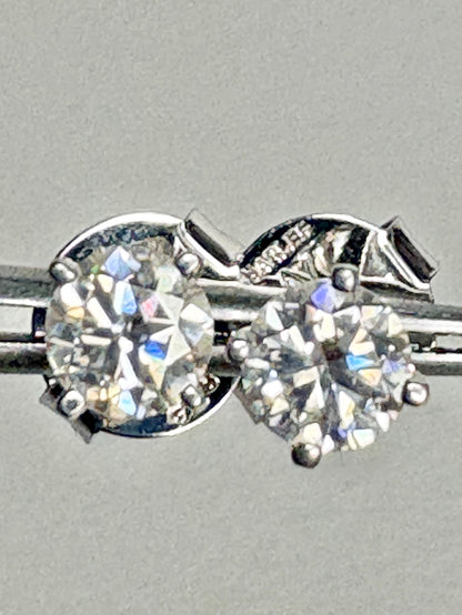 2ctw Moissanite Stud Earrings Sterling Silver 6.5mm - NewLifeJewelryVault