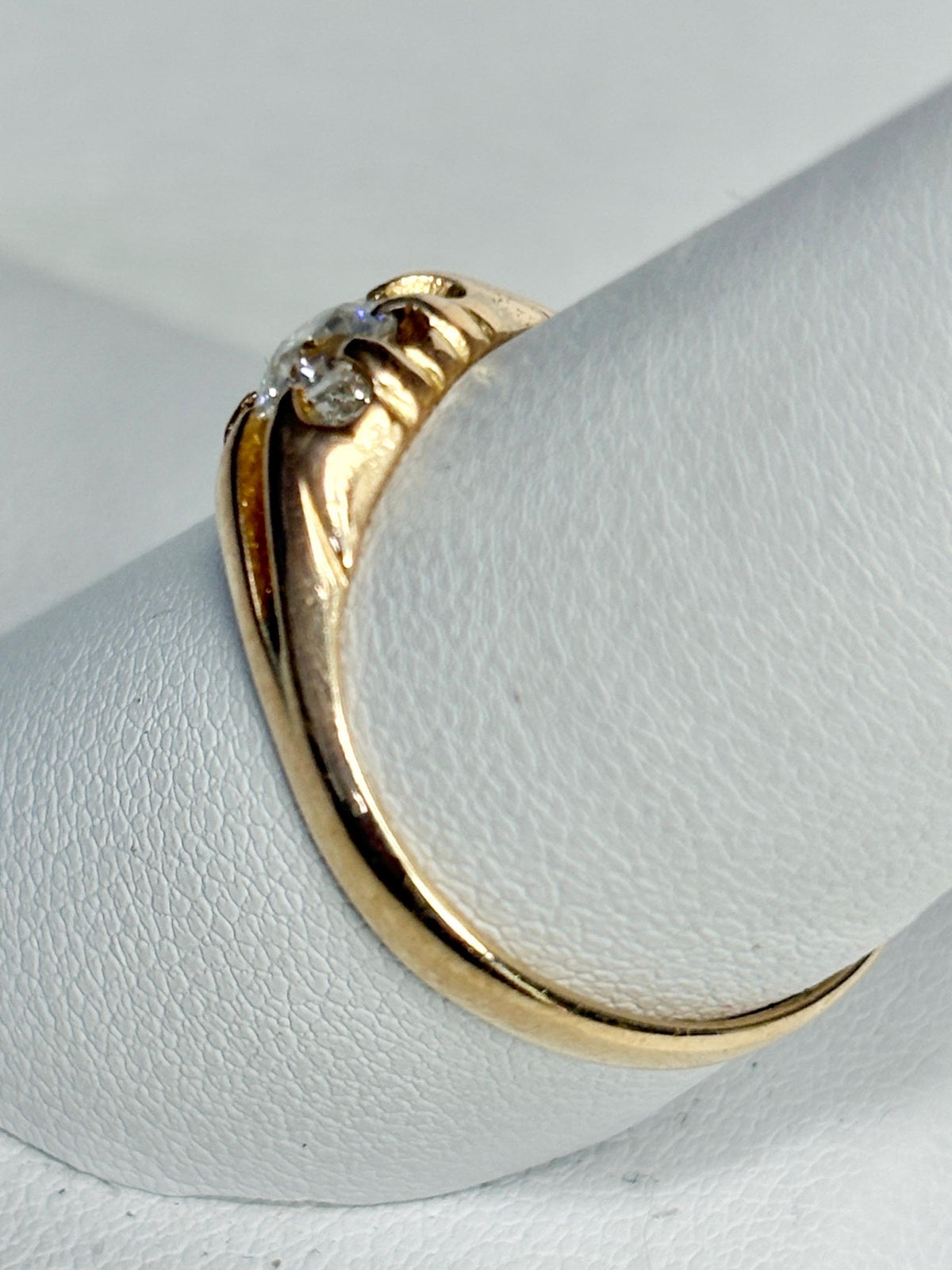 Victorian Old Mine Cut Diamond Belcher Ring Solid 18k Gold 18ct - NewLifeJewelryVault