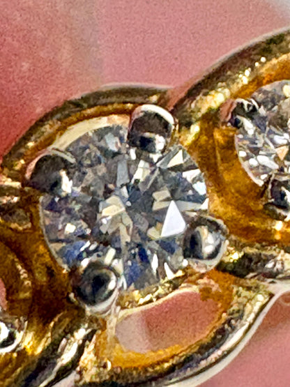 Black Hills Gold Natural 5 Diamond Ring Solid 10k Gold size 7.5 - NewLifeJewelryVault