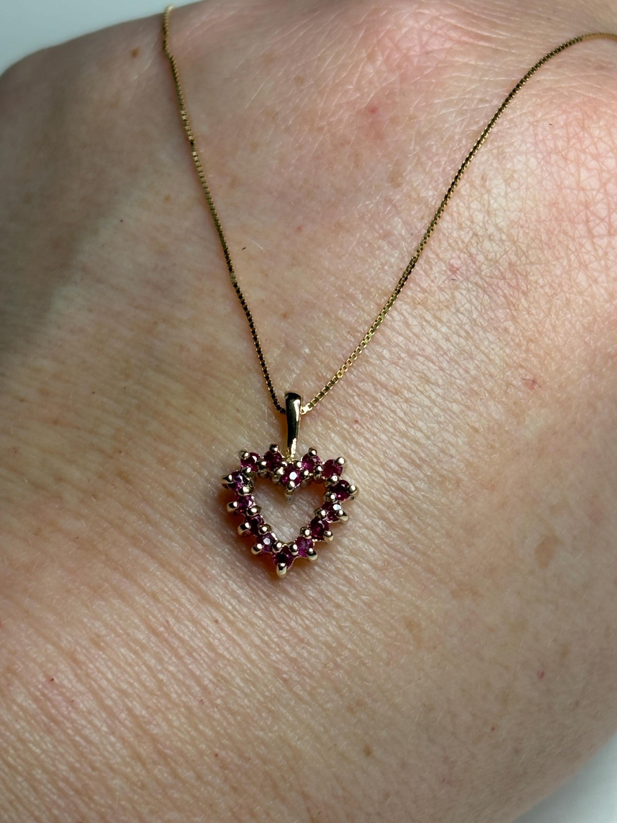 Ruby Heart Pendant Reversible with Diamond Solid 10k Gold with 9k Box Chain 18" - NewLifeJewelryVault