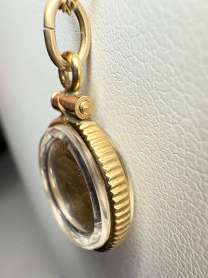 Bullion 24k .999 Coin 1/100oz Shaker Locket Pendant Necklace on Adjustable Gold Plated Sterling Silver 24-26" - NewLifeJewelryVault