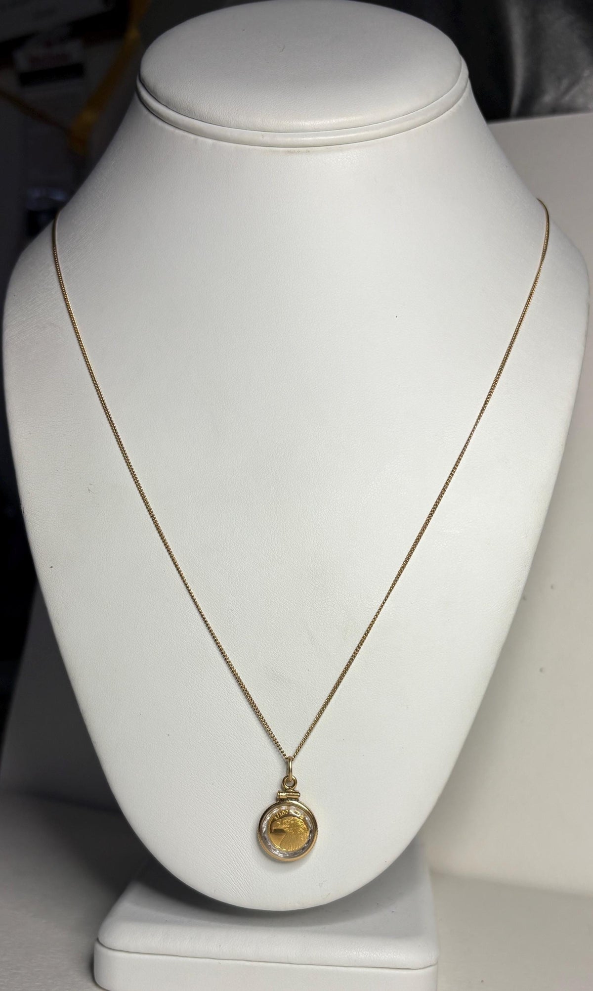 Bullion 24k .999 Coin 1/100oz Shaker Locket Pendant Necklace on Adjustable Gold Plated Sterling Silver 24-26" - NewLifeJewelryVault