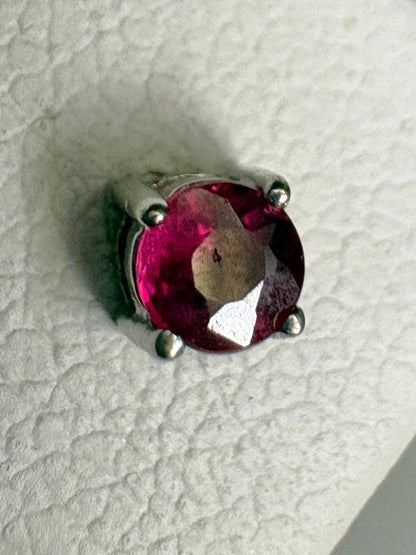 Small Ruby Stud Earrings in Solid 14k White Gold 2.89mm - NewLifeJewelryVault