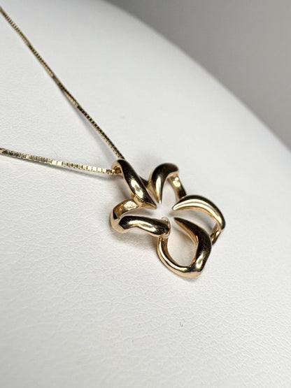Na Hoku Floating Plumeria Pendant Necklace 15mm Solid 14k Gold 17" - NewLifeJewelryVault
