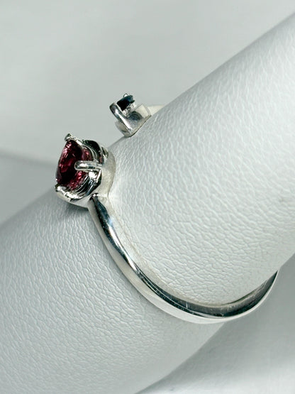 Padparadcha colored Pink and Blue Sapphire Open Band Ring Sterling Silver size 7 - NewLifeJewelryVault