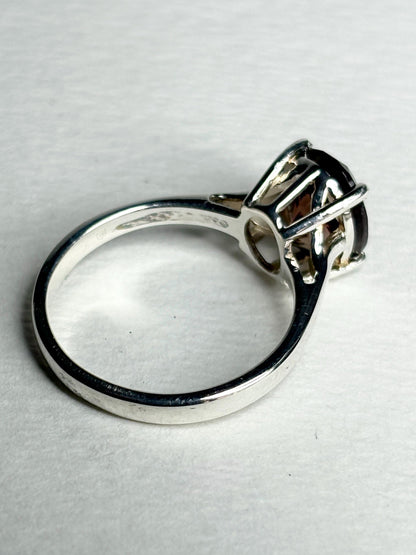 Bi-Color Oregon Sunstone Solitaire Ring in Sterling Silver size 7 - NewLifeJewelryVault