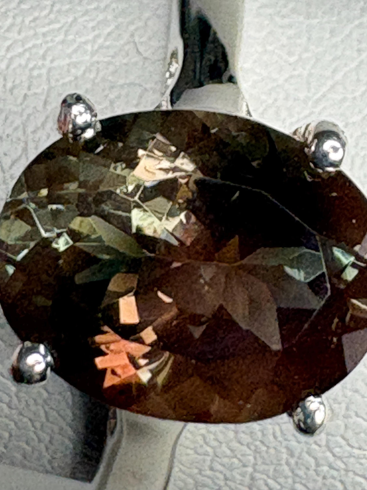 Bi-Color Oregon Sunstone Solitaire Ring in Sterling Silver size 7 - NewLifeJewelryVault