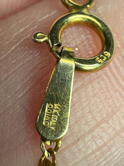 Black Hills Gold Cross Pendant 10k on a 14k Gold Fancy Link Chain 18" - NewLifeJewelryVault