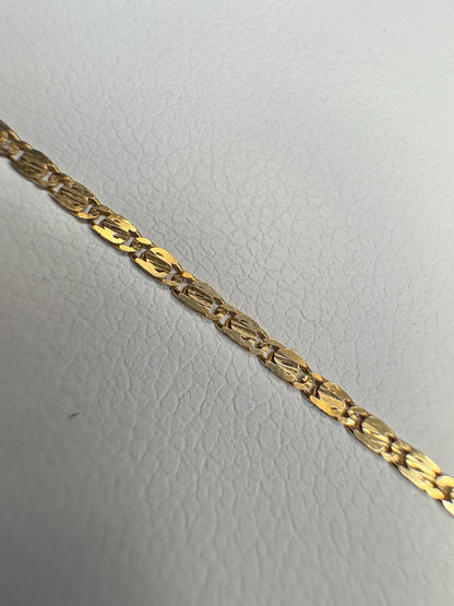 Black Hills Gold Cross Pendant 10k on a 14k Gold Fancy Link Chain 18" - NewLifeJewelryVault