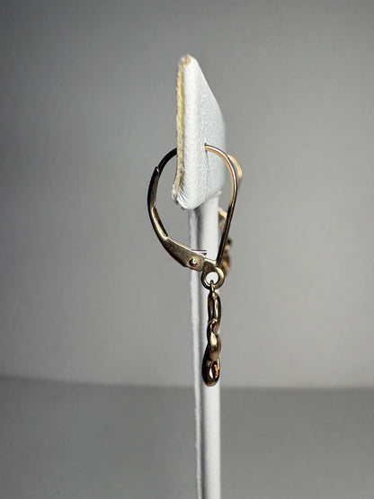 Na Hoku Floating Plumeria Leverback Dangle Drop Earrings in Solid 14k Gold - NewLifeJewelryVault