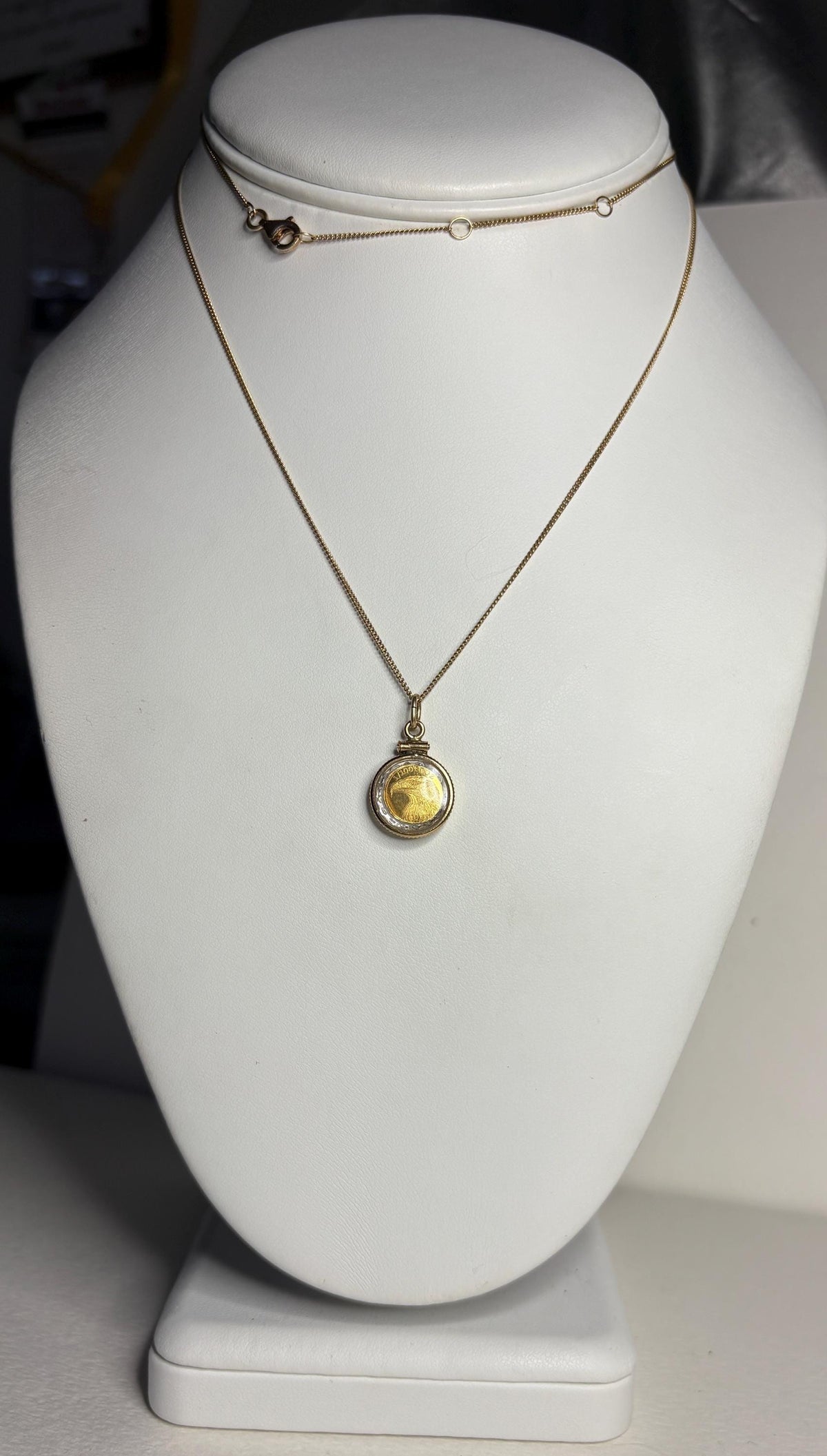 Bullion 24k .999 Coin 1/100oz Shaker Locket Pendant Necklace on Adjustable Gold Plated Sterling Silver 24-26" - NewLifeJewelryVault