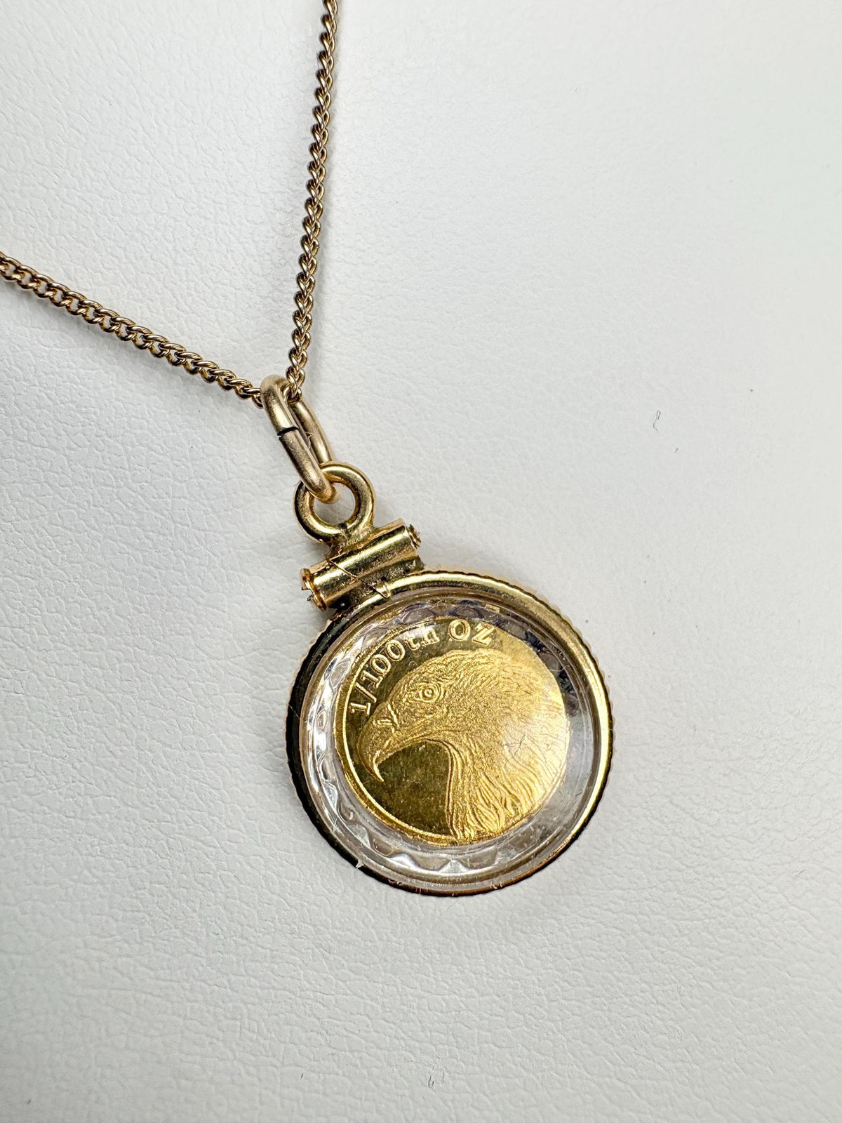 Bullion 24k .999 Coin 1/100oz Shaker Locket Pendant Necklace on Adjustable Gold Plated Sterling Silver 24-26" - NewLifeJewelryVault