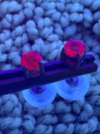 Small Ruby Stud Earrings in Solid 14k White Gold 2.89mm - NewLifeJewelryVault