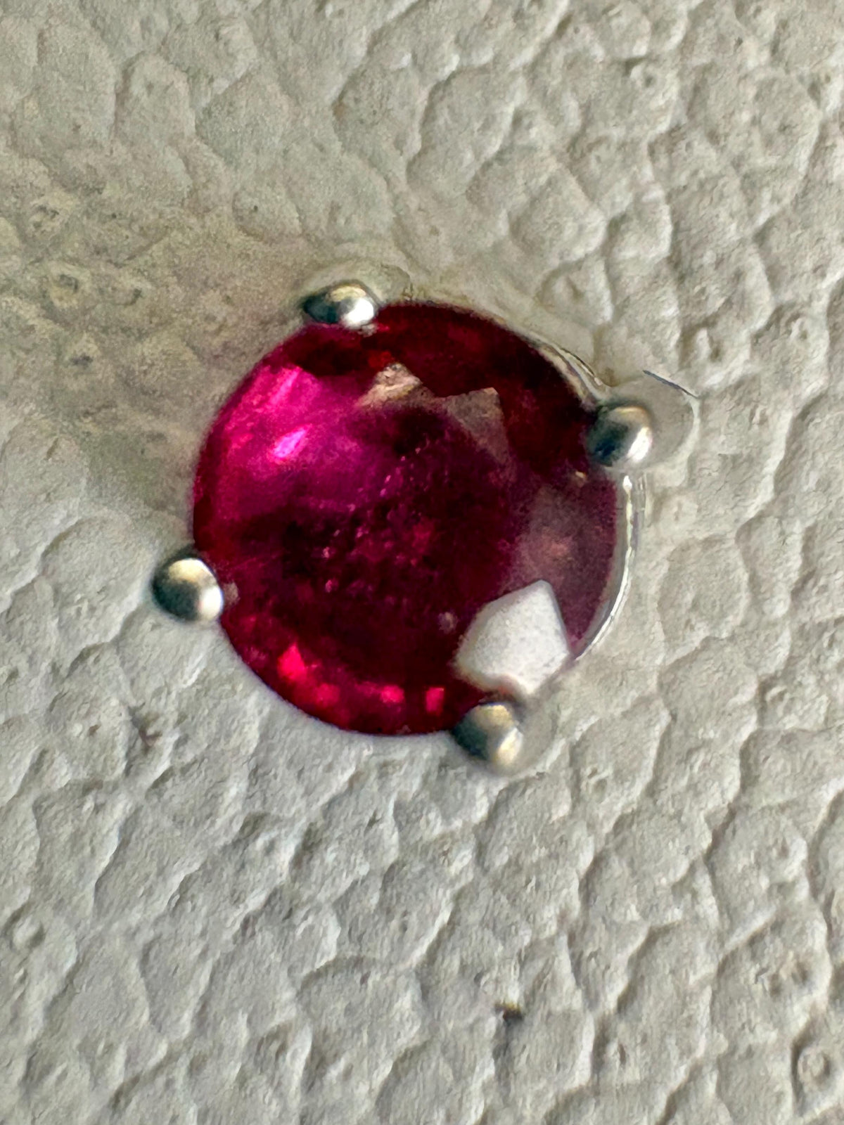 Small Ruby Stud Earrings in Solid 14k White Gold 2.89mm - NewLifeJewelryVault