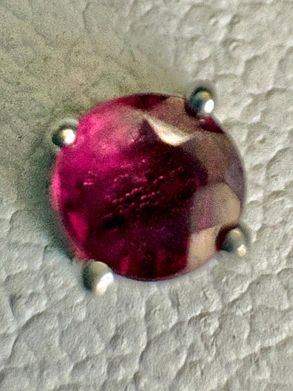Small Ruby Stud Earrings in Solid 14k White Gold 2.89mm - NewLifeJewelryVault