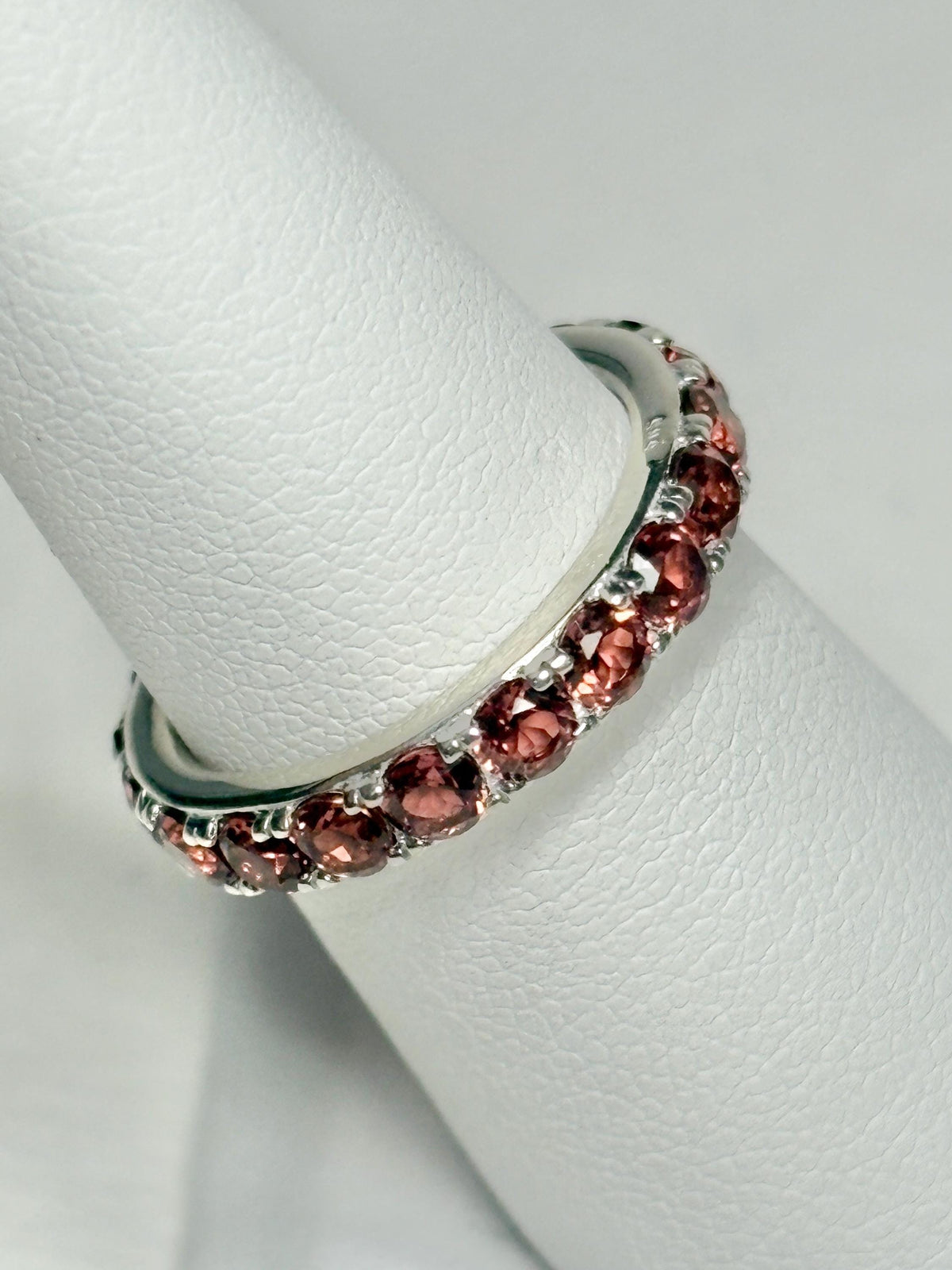 Garnet Full Eternity Band Ring in Sterling Silver size 6 - NewLifeJewelryVault